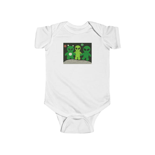 Alien Family Baby Bodysuit — Cute Green UFO Crew Infant Onesie